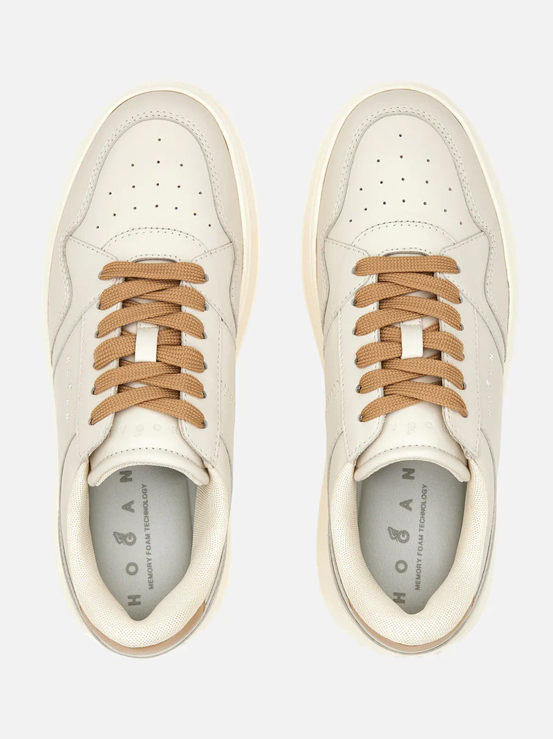 HOGAN SNEAKERS SKYSCRAPER PELLE BIANCO BEIGE