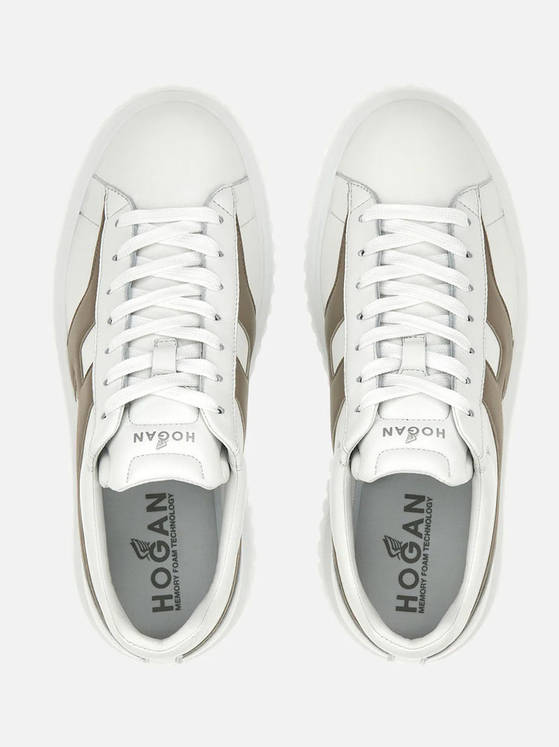 HOGAN SNEAKERS H-STRIPES BIANCO BEIGE