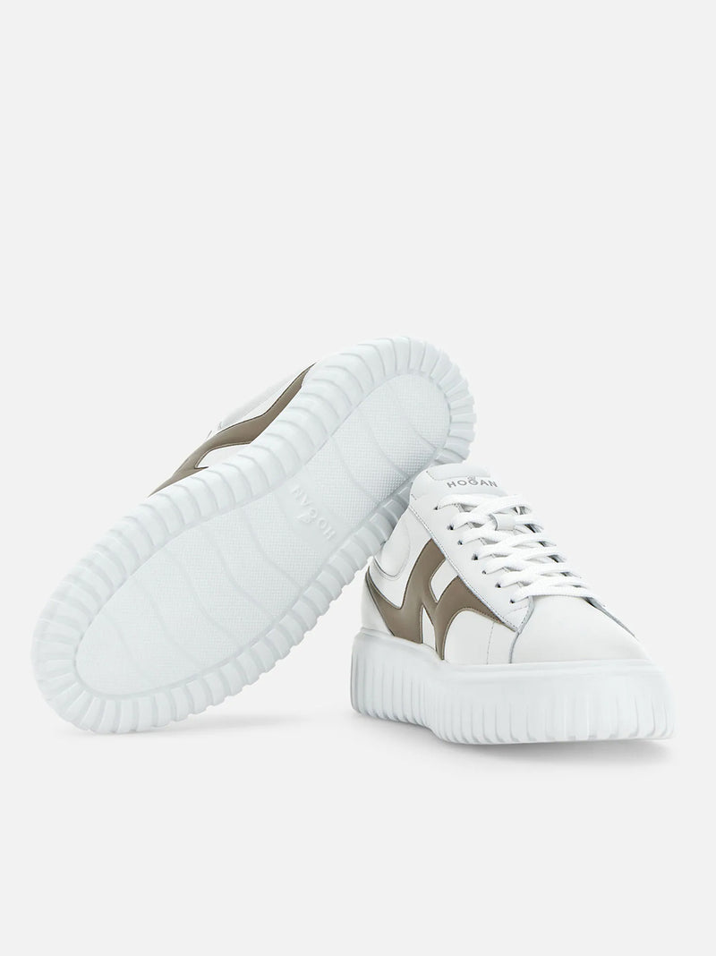 HOGAN SNEAKERS H-STRIPES BIANCO BEIGE