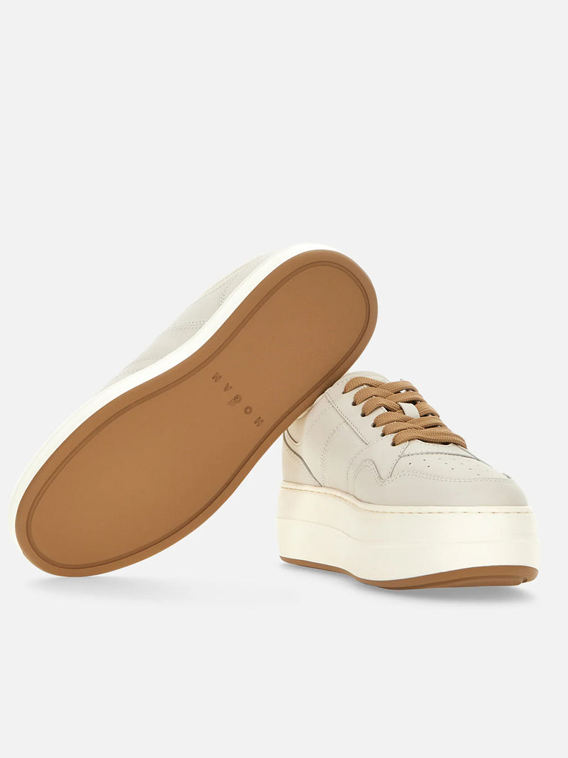 HOGAN SNEAKERS SKYSCRAPER PELLE BIANCO BEIGE