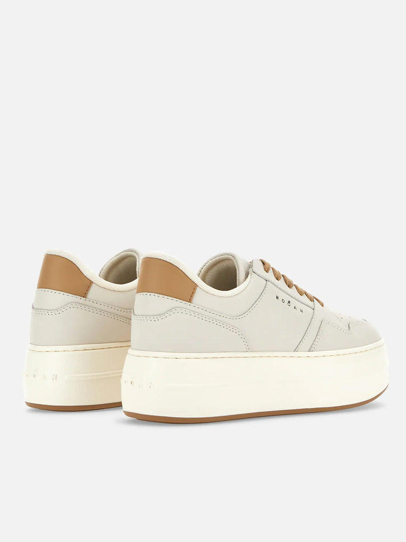 HOGAN SNEAKERS SKYSCRAPER PELLE BIANCO BEIGE