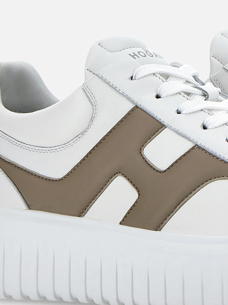 HOGAN SNEAKERS H-STRIPES BIANCO BEIGE