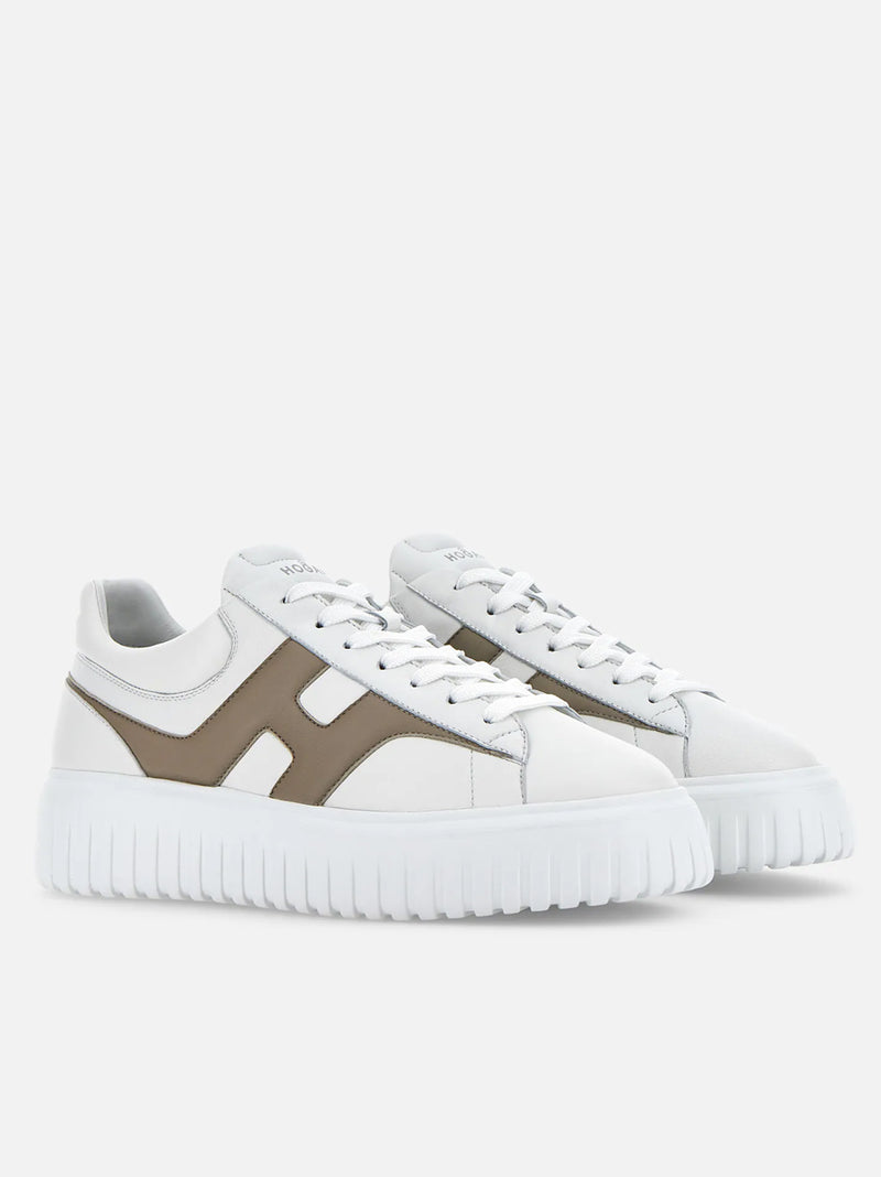 HOGAN SNEAKERS H-STRIPES BIANCO BEIGE