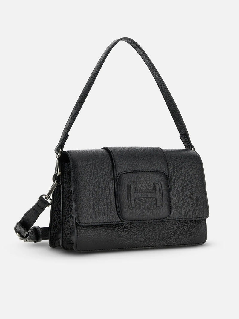 HOGAN BORSA H-BAG PELLE MARTELLLATA NERO