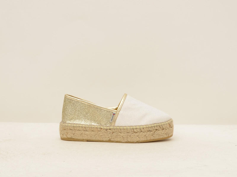 ESPADRILLAS DOMMI GLITTERBIANCO\PLATINO