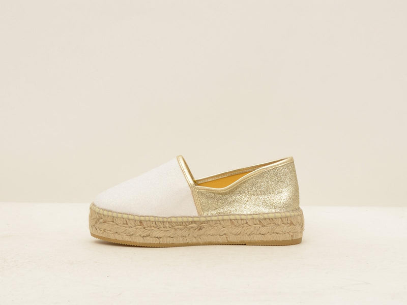 ESPADRILLAS DOMMI GLITTERBIANCO\PLATINO